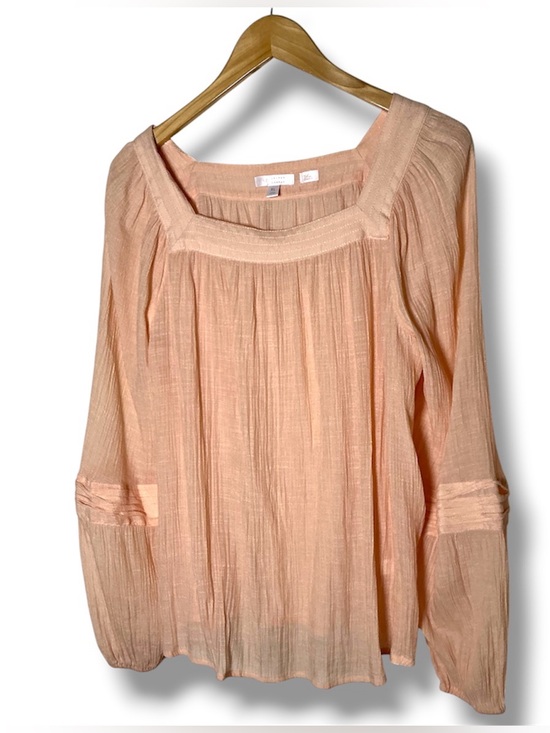 LC Lauren Conrad Tops - Light Peach Square Neck Gauze Blouse